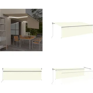 vidaXL Markise Automatisch mit Rollo LED Windsensor 5x3 m Creme - Markise - Markisen - Sonnendach - Sonnendächer - Creme