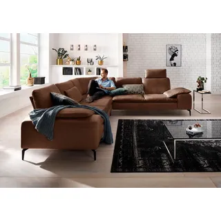 W.SCHILLIG Ecksofa "valentinoo, Designsofa, elegant und bequem, L-Form" mit Sitztiefenverstellung, Breite 318 cm, macchiato z73