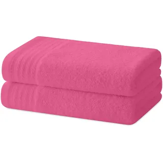 Degrees Home – Set mit 2 Handtüchern – Badetücher – 100 % Baumwolle – 480 g/m2 – 100 x 50 cm - ROSA