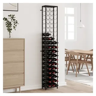 vidaXL Weinregal für 57 Flaschen Schwarz 34x18x200 cm Schmiedeeisen