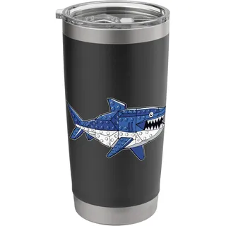 Shark Master Builder Block Building Brick Builder Lustig Doppelwandiger Edelstahl-Thermobecher