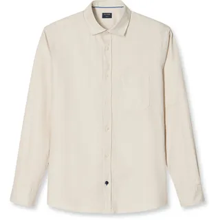OLYMP Flanellhemd casual, modern fit, Kentkragen, unifarben, beige
