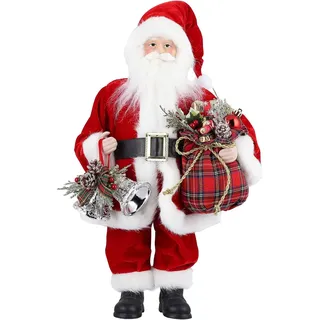 Uten Weihnachtsmann 43cm/17“ Santa Claus Figuren animierte Weihnachtsstern stehend Santa Figur mit Geschenk und Weihnachtsbaum für Tischplatte Figur Ornamente Weihnachtsfeier