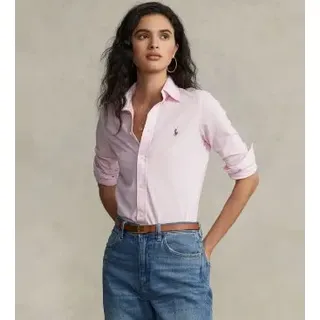 Polo Ralph Lauren für Damen. 211664427002 Slim Fit Baumwolljersey Oxford Hemd rosa (XL), Lässig, Baumwolle, Langarm
