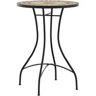 vidaXL Mosaik-Bistrotisch Terrakottarot und Weiß Ø50x70 cm Keramik - Orange