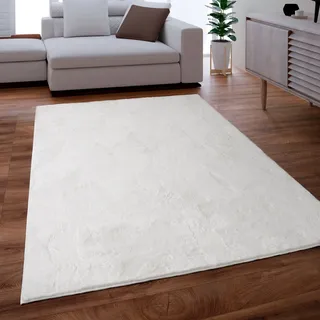 Paco Home Fellteppich »Kunstfell Soft 380«, rechteckig, 14 mm Höhe, Langflor, Kuschelteppich - besonders weich, Uni-Farben, weiß