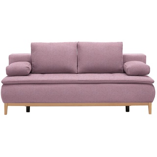 Venda Boxspringsofa , Rosa , Textil , Buche , massiv , Füllung: Schaumstoff,Schaumstoff , 202x78x93 cm , Stoffauswahl, Schlafen auf Sitzhöhe , Wohnzimmer, Sofas & Couches, Sofas, Textilsofas