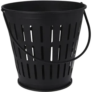 Kaminholzkorb mit Griff Metall schwarz 38x39 cm Kaminholzablage Kaminkorb Deko