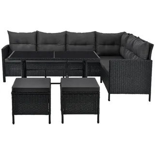 Juskys Manacor Loungeset schwarz/grau