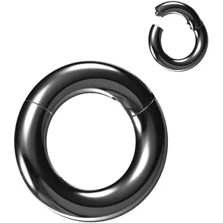 NewkeepsR Stahl 4.0mm Dicke 14mm Schwarz Eloxiertes PVD 316L Septum Klicksegment Orbital Conchringe mit großem Durchmesser