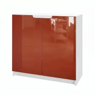 Vladon Kommode Logan Fronten in Bordeaux Hochglanz , Holzwerkstoff , 82x78x37 cm , Kleinmöbel, Kommoden, Kommoden