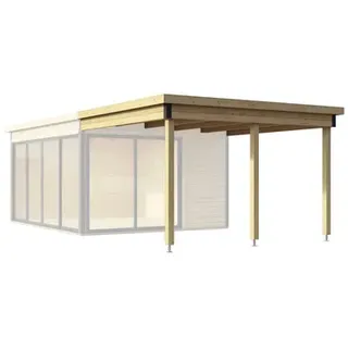 Lasita Maja Gartenhaus-Anbaudach DOMEO 3 UND 4 Dachverlängerung 341,5 x 239 x 300 cm Beige