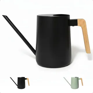 HB Design Co. Gießkanne für den Innenbereich mit langem Auslauf – 1000 ml Schwarze Gießkanne für Zimmerpflanzen