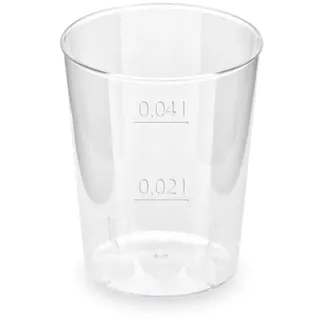 Schnapsglas glasklar Shotgläser Stamperl mit Eichstrich PS 2cl / 4cl, 50 Stk.