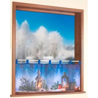 Weckbrodt Scheibengardine »Weihnachtslaterne« Schlaufen 1 Stk. tlg. Bistro, Voile, bedruckt, Weihnachten, HxB 45x120cm, Gardine, Store, bunt