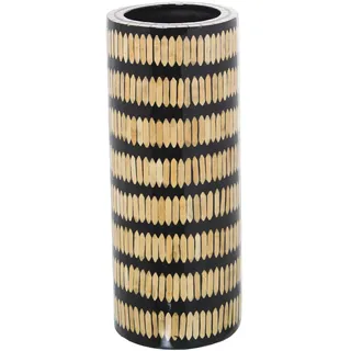 DRW Bodenvase aus MDF-Holz, Natur und schwarz, 19 x 49 cm
