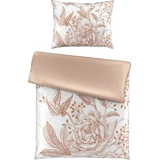 Esposa Wendebettwäsche , Beige , Textil , Floral , 140x200 cm , pflegeleicht, atmungsaktiv, schadstoffgeprüft , Heimtextilien, Bettwäsche & Leintücher, Bettwäsche, Wendebettwäsche