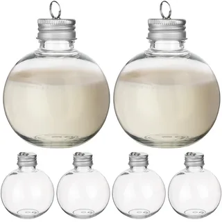 Operitacx 10 StüCk BefüLlbare Weihnachtskugeln, AufhäNgbar 150 Ml Lebensmittelecht Christbaumkugeln Zum BefüLlen FüR WeihnachtsbäUme Mit Dekorationen, GeträNken Usw