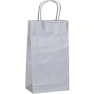 Mainetti Bags 93354 Shoppers Biokraftpapier, Silber, 14 x 9 x 38 cm, Flaschenhalter, 20 Stück
