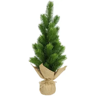 Künstlicher Weihnachtsbaum I.GE.A. "Tannenbaum", grün, B:17cm H:47cm, Kunststoff, Weihnachtsbäume, Künstlicher Weihnachtsbaum, in Jute-Topf, Christbaum Weihnachtsdeko Kunstbaum kleiner Dekobaum