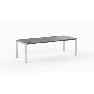 Tisch Etna Edelstahl - 280 x 95 cm Keramik beton dunkel