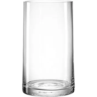 LEONARDO Novara Glasvase in modernem Design, zylinderförmige Deko-Vase, elegantes Windlicht aus Glas für Kerzen, Höhe: 26 cm, Durchmesser 15 cm, 018621