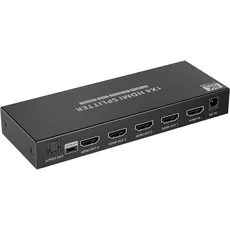 PremiumCord HDMI 2.1 Splitter 1-4, 8K 4320p 60Hz, 4K 2160p 120Hz, Full HD 1080p, HDCP 2.2, HDR, EDID, Metallgehäuse