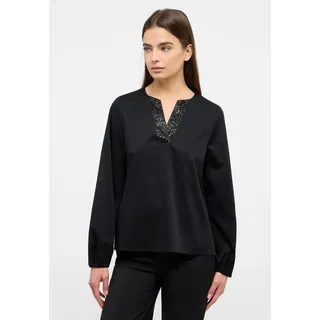 Eterna Bluse in schwarz unifarben