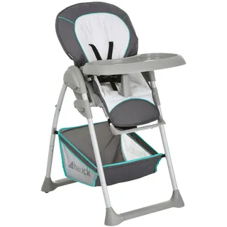 Hauck Hochstuhl , Grau, Türkis, Weiß , Metall , 82x58x105 cm , Essbrett verstellbar, Fußstütze verstellbar, Beckengurt, Essbrett abnehmbar, höhenverstellbar, in Liegefläche verstellbar, zusammenklappbar , Babymöbel & Kindermöbel, Babyzimmer, Hochstühle