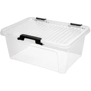 Scharnierboxen 11L 40x30x17cm Transparent Deckel Aufbewahrung Spielzeugkiste