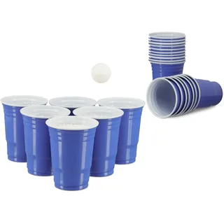 Relaxdays Plastikbecher 0,47 l Blau 50 St.