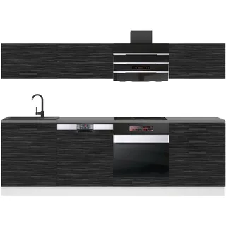 Belini Küchenzeile Linda 240 cm Schwarz