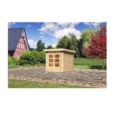 Karibu Holz-Gartenhaus Kumla 1 Natur Pultdach Unbehandelt 200 cm x 200 cm