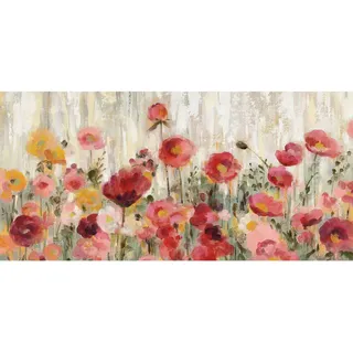 XXXLutz EUROART Wandbild 55 x 115 cm Sprinkled Flowers I Holz Rot