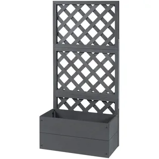 [en.casa] Blumenkasten Amstelveen 65 x 135 x 30 cm Grau