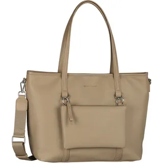 Tom Tailor Shopper »Jamila« ein Platzwunder mit 2-in1-Funktion aus fein genarbtem Lederimtiat, beige