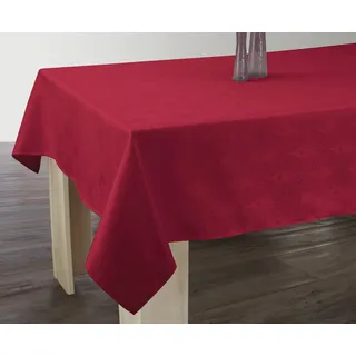 Le linge de Jules Tischdecke, schmutzabweisend, Damast, 150 x 300 cm, Rot