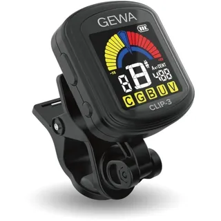 Gewa Wiederaufladbares Stimmgerät Clip-3 mit 360 Grad-Drehung, 4-Farb LCD, mehrfach-Modi