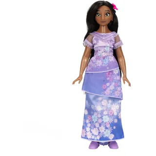 Disney Encanto Mode-Puppe Isabela 29cm, bewegliche Gelenke, ausziehbares Outfit, Schuhe, Brille, braunes Haar, für Mädchen ab 3 Jahren