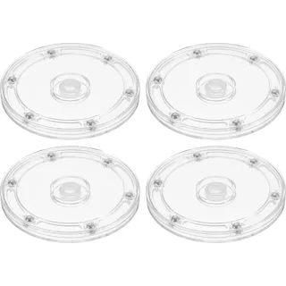 Drehscheiben 4 Stück 124 cm durchsichtiger Drehscheiben-Organizer mit Kugellagern 360 Grad drehbare Platte für Gewürzregal Tisch Kuchen Küchen Dekoration Badezimmer Lazy Susan