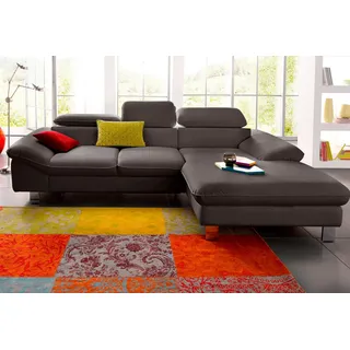 Cotta Ecksofa »Driver L-Form« mit Kopfteilverstellung, wahlweise mit Bettfunktion & Bettkasten, braun,