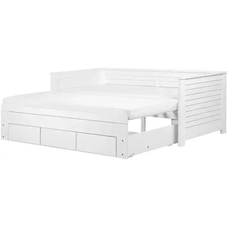 Beliani Tagesbett 90/200cm Weiß Cahors , Holz , 90x200 cm , Schlafzimmer, Betten