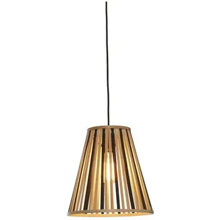 Good & Mojo Hängeleuchte , Naturfarben, Schwarz , Holz , Bambus , rund , 30x30x30 cm , LED-Leuchtmittel austauschbar , Lampen & Leuchten, Innenbeleuchtung, Hängeleuchten, Pendelleuchten