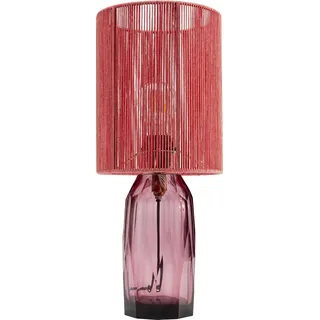 Kare Design Tischlampe Vecchio Pink, 42cm Höhe, Rot, Glas, Viskose, Stahl, Moderne Tischleuchte, Schlafzimmer, Büro, keine Leuchtmittel inklusive, 42x18x18 cm (HxBxT)