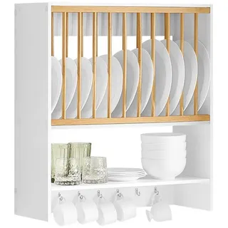 SoBuy Tellerregal 64 x 71 x 24 cm Weiß