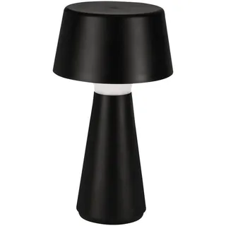 EGLO LED Tischlampe außen Huesa, Akku Nachttischlampe touch dimmbar, Outdoor Tischleuchte kabellos, aufladbar per USB, Kunststoff in Schwarz, warmweiß-kaltweiß, IP44