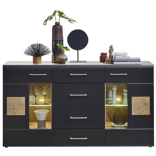Innostyle Sonate Sideboard 120 x 80 x 40 cm Schwarz / Eichefarben