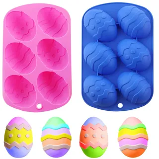 XiXiRan Ostere Silikon Schimmel, 2 Stück Ostern ei Form Silikon, Ostern Silikon Backform, Silikon Ostern ei Backform, Ostern Silikon Kuchenform, für Seife Backen, Kuchen, Schokolade