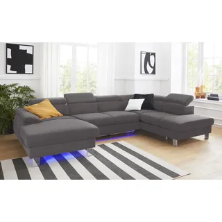 Cotta "Komaris U-Form, B: 320 cm", mit Kopfteilverstellung, optional Bettfunktion, Bettkasten & Licht,