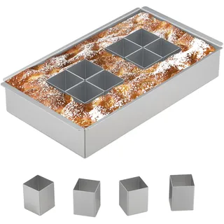 Relaxdays Backform Zahlen & Buchstaben, Aluminium, verstellbare Kuchenform, BxT: 31,5 x 18 cm, Zahlenbackform, silber